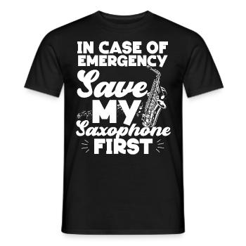 Saxophone en cas d’urgence - T-shirt homme - noir - Devant - AI Model Male 178 light (178cm)