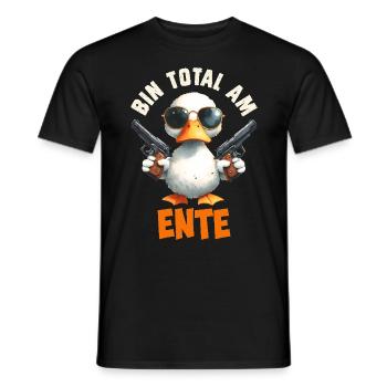 Entenkostüm Karneval BIN TOTAL AM ENTE Lustiges - Männer T-Shirt - Schwarz - Vorne - AI Model Male 178 light (178cm)