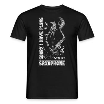 Saxophone Sorry I Have Plans With - Männer T-Shirt - Schwarz - Vorne - AI Model Male 178 light (178cm)