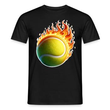 Tennis Flames Tennis Ball - Men's T-Shirt - black - Front - AI Model Male 178 light (178cm)