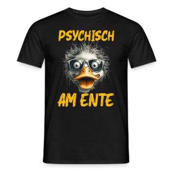 Karneval Entenkostüm PSYCHISCH AM ENTE Lustiges - Männer T-Shirt - Schwarz - Vorne - AI Model Male 178 light (178cm)