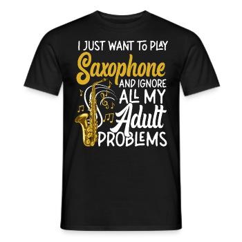 Saxophones que je veux juste jouer - T-shirt homme - noir - Devant - AI Model Male 178 light (178cm)