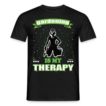 Gartenarbeit ist meine Therapie - Gartenfreunde - Männer T-Shirt - Schwarz - Vorne - AI Model Male 178 light (178cm)