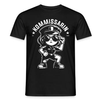 Inspector - Funny Comic Policewoman Design - Men's T-Shirt - black - Front - AI Model Male 178 light (178cm)