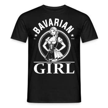 Bavarian Girl - Stolz auf Bayern, Tradition & Stil - Männer T-Shirt - Schwarz - Vorne - AI Model Male 178 light (178cm)