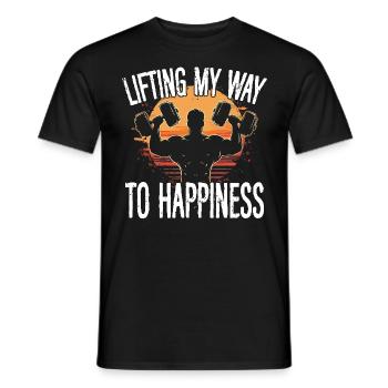 Lift My Way to Happiness Fitness Gym - T-shirt homme - noir - Devant - AI Model Male 178 light (178cm)