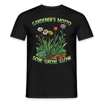 Gärtnermotto Säen Wachsen Leuchten Naturliebhaber - Männer T-Shirt - Schwarz - Vorne - AI Model Male 178 light (178cm)