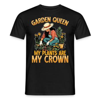 Garden Queen My Plants Are My Crown Gardening - Männer T-Shirt - Schwarz - Vorne - AI Model Male 178 light (178cm)