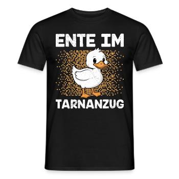 Karneval ENTE IM TARNANZUG Lustiges Faschings - Männer T-Shirt - Schwarz - Vorne - AI Model Male 178 light (178cm)