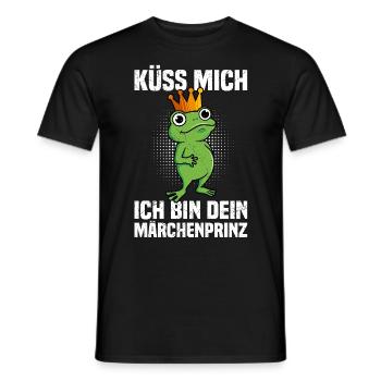 Karneval Frosch KÜSS MICH BIN DEIN MÄRCHENPRINZ - Männer T-Shirt - Schwarz - Vorne - AI Model Male 178 light (178cm)