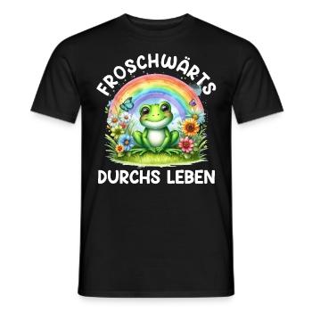 Froschkostüm FROSCHWÄRTS DURCHS LEBEN Lustiges - Männer T-Shirt - Schwarz - Vorne - AI Model Male 178 light (178cm)
