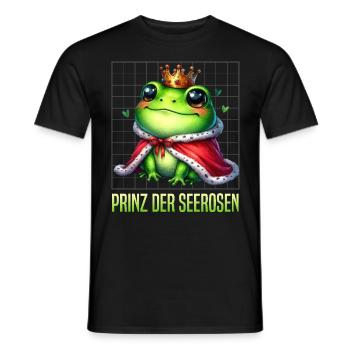Froschkönig PRINZ DER SEEROSEN Faschings Kostüm - Männer T-Shirt - Schwarz - Vorne - AI Model Male 178 light (178cm)