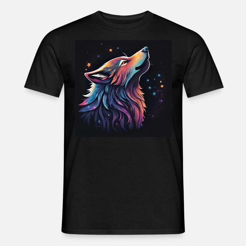Galaxie-Wolf - Männer T-Shirt - Schwarz