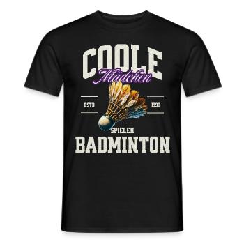 Badminton Mädchen - Männer T-Shirt - Schwarz - Vorne - AI Model Male 178 light (178cm)