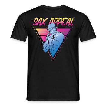 Saxophone Retro Vintage Sax Appeal - Men's T-Shirt - black - Front - AI Model Male 178 light (178cm)