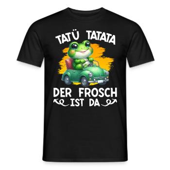 Karneval TATÜ TATATA DER FROSCH IST DA Lustiges - Männer T-Shirt - Schwarz - Vorne - AI Model Male 178 light (178cm)