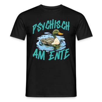 Karneval Enten PSYCHISCH AM ENTE Lustiges - Männer T-Shirt - Schwarz - Vorne - AI Model Male 178 light (178cm)