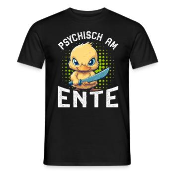 Karneval Enten PSYCHISCH AM ENTE Lustiges - Männer T-Shirt - Schwarz - Vorne - AI Model Male 178 light (178cm)