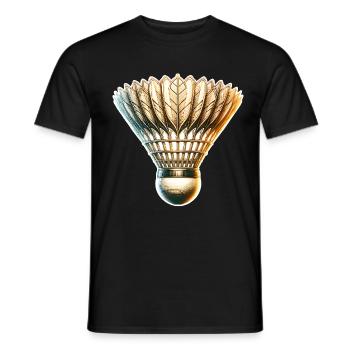 Badminton - Männer T-Shirt - Schwarz - Vorne - AI Model Male 178 light (178cm)