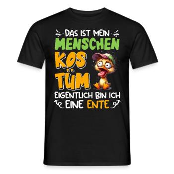 Fasching Party Enten DAS IST MEIN MENSCHEN KOSTÜM - Männer T-Shirt - Schwarz - Vorne - AI Model Male 178 light (178cm)