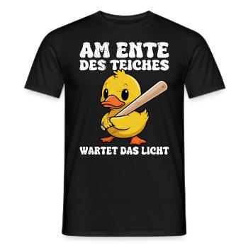 Karneval Party AM ENTE DES TEICHS WARTET LICHT - Männer T-Shirt - Schwarz - Vorne - AI Model Male 178 light (178cm)