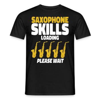 Saxophone Saxophone Skills Loading - Men's T-Shirt - black - Front - AI Model Male 178 light (178cm)