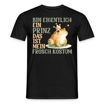Karneval Frösche BIN EIGENTLICH EIN PRINZ FROSCH - Männer T-Shirt - Schwarz - Vorne - AI Model Male 178 light (178cm)