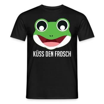 Froschkostüm KÜSS DEN FROSCH Lustiges Faschings - Männer T-Shirt - Schwarz - Vorne - AI Model Male 178 light (178cm)