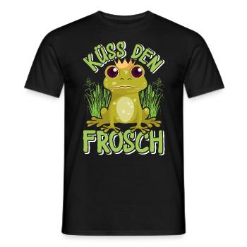 Karneval Kostüm Party KÜSS DEN FROSCH Lustiges - Männer T-Shirt - Schwarz - Vorne - AI Model Male 178 light (178cm)
