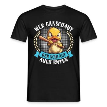 Karneval Party WER GÄNSEHAUT DER SCHLÄGT AUCH - Männer T-Shirt - Schwarz - Vorne - AI Model Male 178 light (178cm)