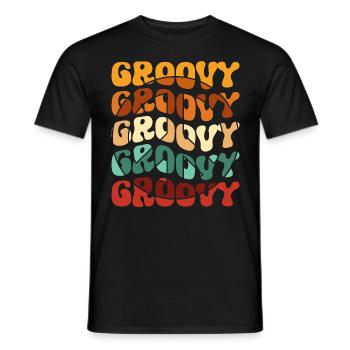 Groovy Hippie 70s 1970s 60s Party - Men's T-Shirt - black - Front - AI Model Male 178 light (178cm)