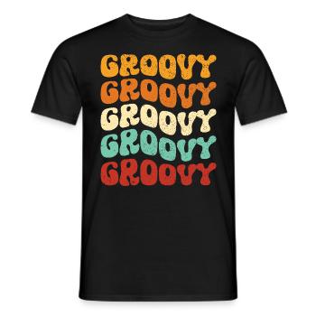 Groovy Hippie 70s 1970s 60s Party - Men's T-Shirt - black - Front - AI Model Male 178 light (178cm)