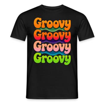 Groovy Hippie 70s 1970s 60s Party - Men's T-Shirt - black - Front - AI Model Male 178 light (178cm)