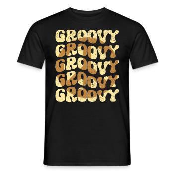 Groovy Hippie 70s 1970s 60s Party - Men's T-Shirt - black - Front - AI Model Male 178 light (178cm)