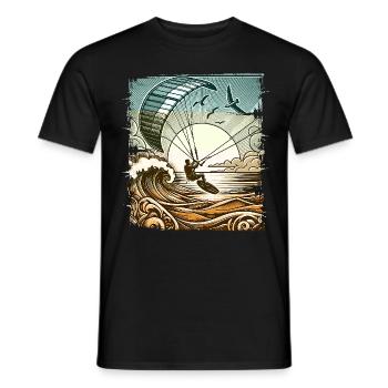 Kitesurfing Kitesurf Kitesurfer Kiteboard - Men's T-Shirt - black - Front - AI Model Male 178 light (178cm)
