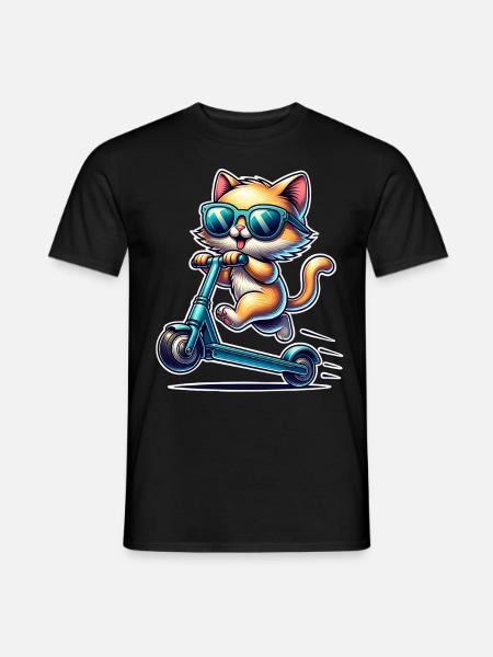 E-Scooter E-Scooter Cat Scooter - Men's T-Shirt - black