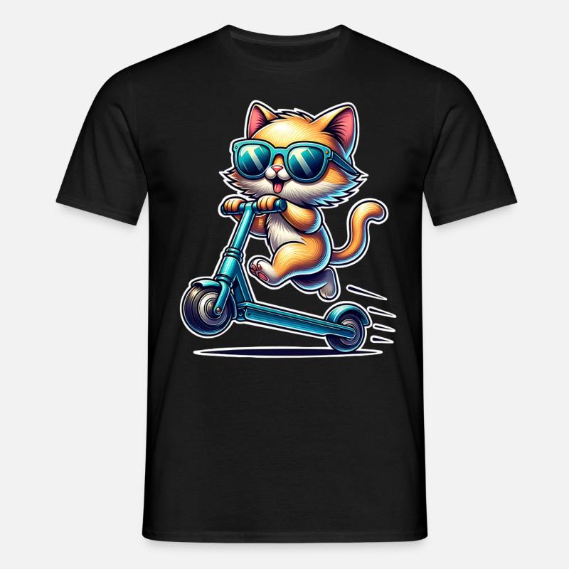 E-Scooter E-Scooter Katt Scooter - T-shirt herr - svart