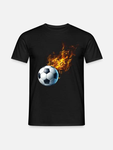 Fußball Feuer - Männer T-Shirt - Schwarz