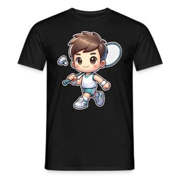 Badminton - T-shirt homme - noir - Devant - AI Model Male 178 light (178cm)