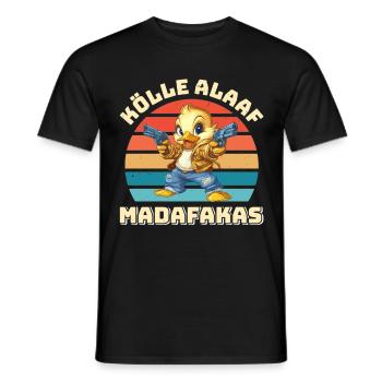 Entenkostüm Karneval KÖLLE ALAAF MADAFAKAS - Männer T-Shirt - Schwarz - Vorne - AI Model Male 178 light (178cm)