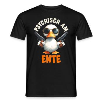 Entenkostüm PSYCHISCH AM ENTE Lustiges Karenval - Männer T-Shirt - Schwarz - Vorne - AI Model Male 178 light (178cm)