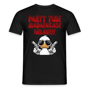 Entenkostüm PARTY TIME MADAFAKAS HELAU!! - Männer T-Shirt - Schwarz - Vorne - AI Model Male 178 light (178cm)