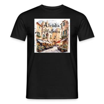 Alcudia Mallorca - T-shirt homme - noir - Devant - AI Model Male 178 light (178cm)