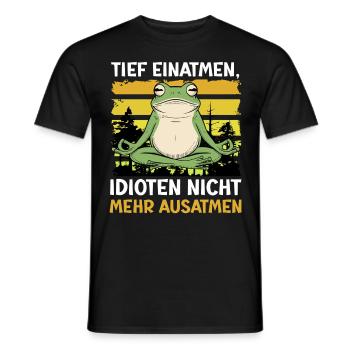 Froschkostüm TIEF EINATMEN UND IDIOTEN NICHT AUS - Männer T-Shirt - Schwarz - Vorne - AI Model Male 178 light (178cm)