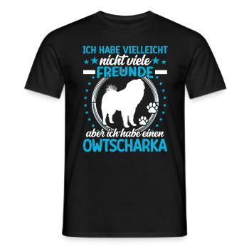 Ovcharka is my friend Ovcharka - Men's T-Shirt - black - Front - AI Model Male 178 light (178cm)
