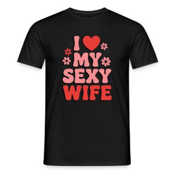 J’aime ma femme (rétro des années 80) - T-shirt homme - noir - Devant - AI Model Male 178 light (178cm)