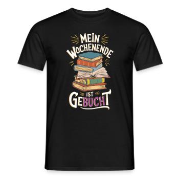 Mein Wochenende ist geBUCHt - Männer T-Shirt - Schwarz - Vorne - AI Model Male 178 light (178cm)