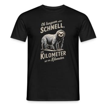 Egal ob langsam oder schnell, - Männer T-Shirt - Schwarz - Vorne - AI Model Male 178 light (178cm)