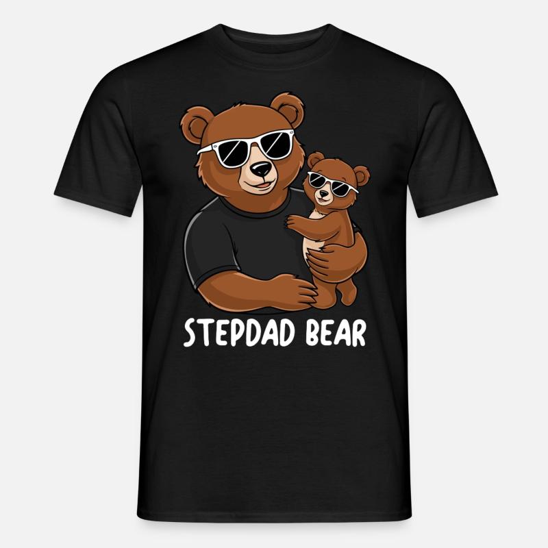 Stepdad Bear - Männer T-Shirt - Schwarz