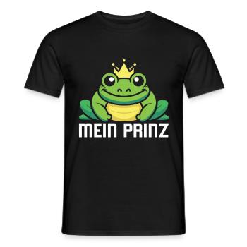 Karneval Party Männer MEIN PRINZ Lustiges Frosch - Männer T-Shirt - Schwarz - Vorne - AI Model Male 178 light (178cm)
